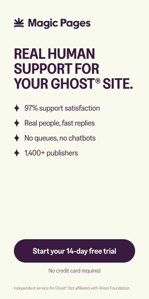 Magic Pages 300×600 banner — Support, Beige